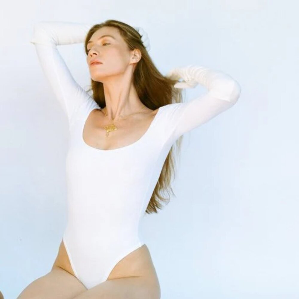 Gil Rodriguez Cream Long Sleeve Bodysuit